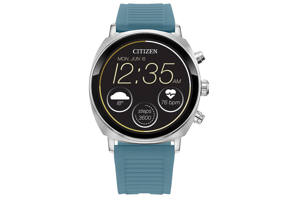 Citizen - CZ Smart 41mm Unisex Stainless Steel Casual Smartwatch with Silicone Strap - Silver