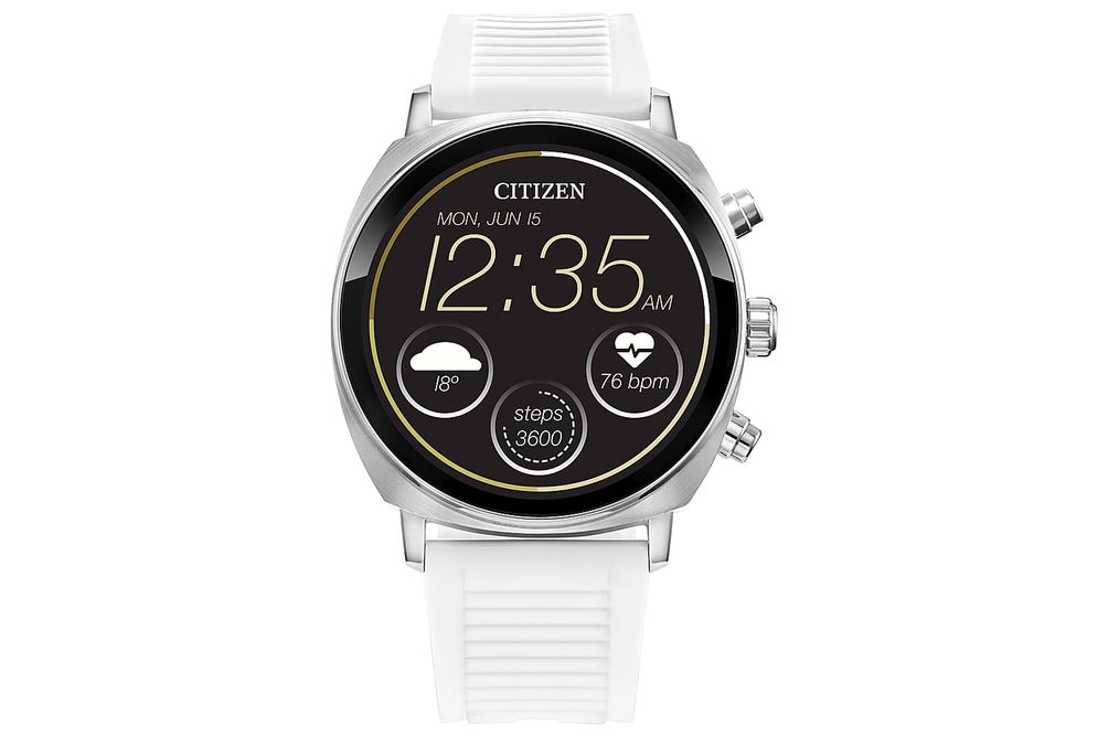 Citizen - CZ Smart 41mm Unisex Stainless Steel Casual Smartwatch with Silicone Strap - Silver