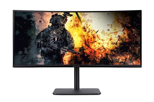 Acer - AOPEN 34HC5CUR Pbiiphx 34 LED UWQHD Curved FreeSync Monitor (DisplayPort, HDMI) - Black