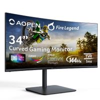 Acer - AOPEN 34HC5CUR Pbiiphx 34 LED UWQHD Curved FreeSync Monitor (DisplayPort, HDMI) - Black