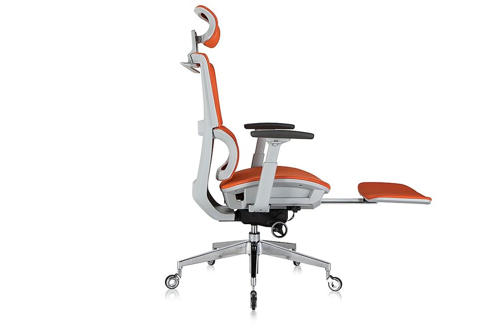 Nouhaus - REWIND ERGONOMIC OFFICE CHAIR WITH RETRACTABLE FOOTREST - ORANGE