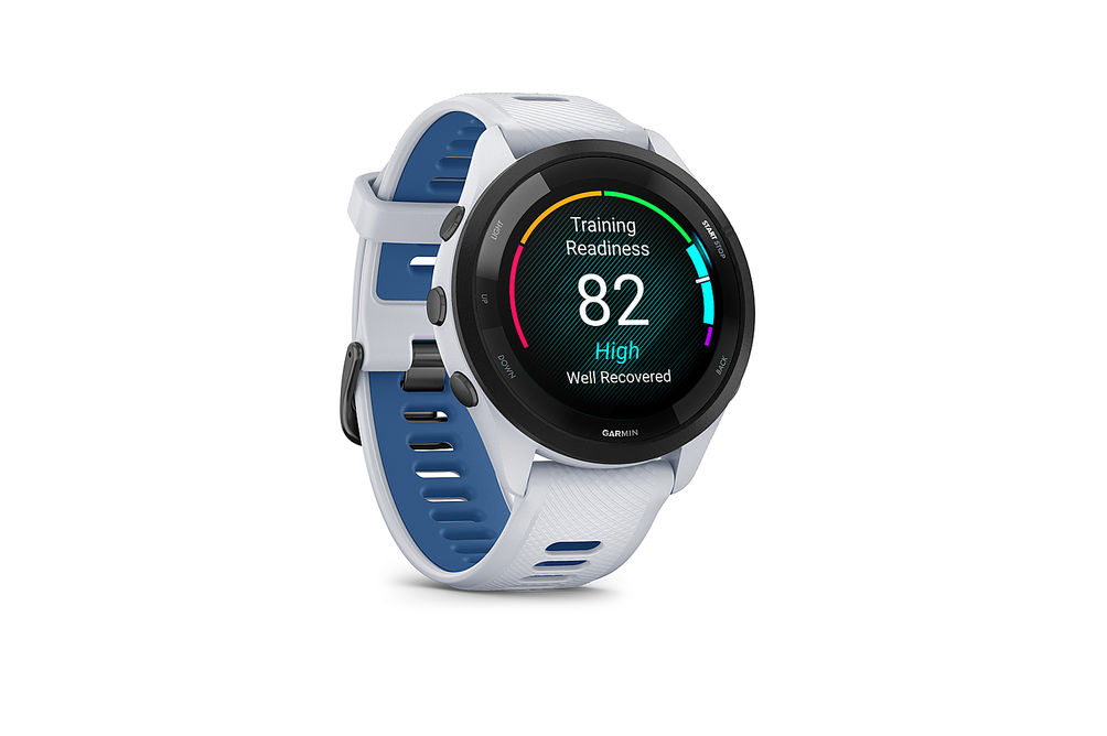 Garmin - Forerunner 265 GPS Smartwatch 46 mm Fiber-reinforced polymer - Black/Whitestone