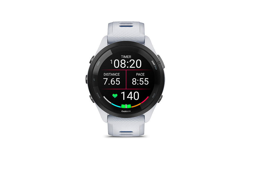 Garmin - Forerunner 265 GPS Smartwatch 46 mm Fiber-reinforced polymer - Black/Whitestone