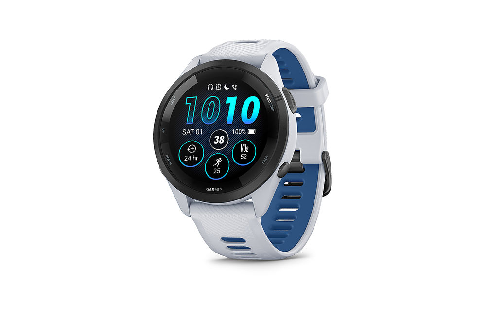 Garmin - Forerunner 265 GPS Smartwatch 46 mm Fiber-reinforced polymer - Black/Whitestone