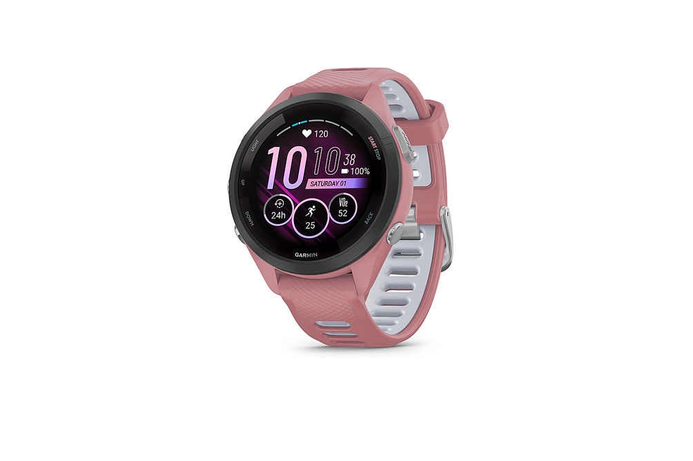 Garmin - Forerunner 265S GPS Smartwatch 42 mm Fiber-reinforced polymer - Black/Light Pink