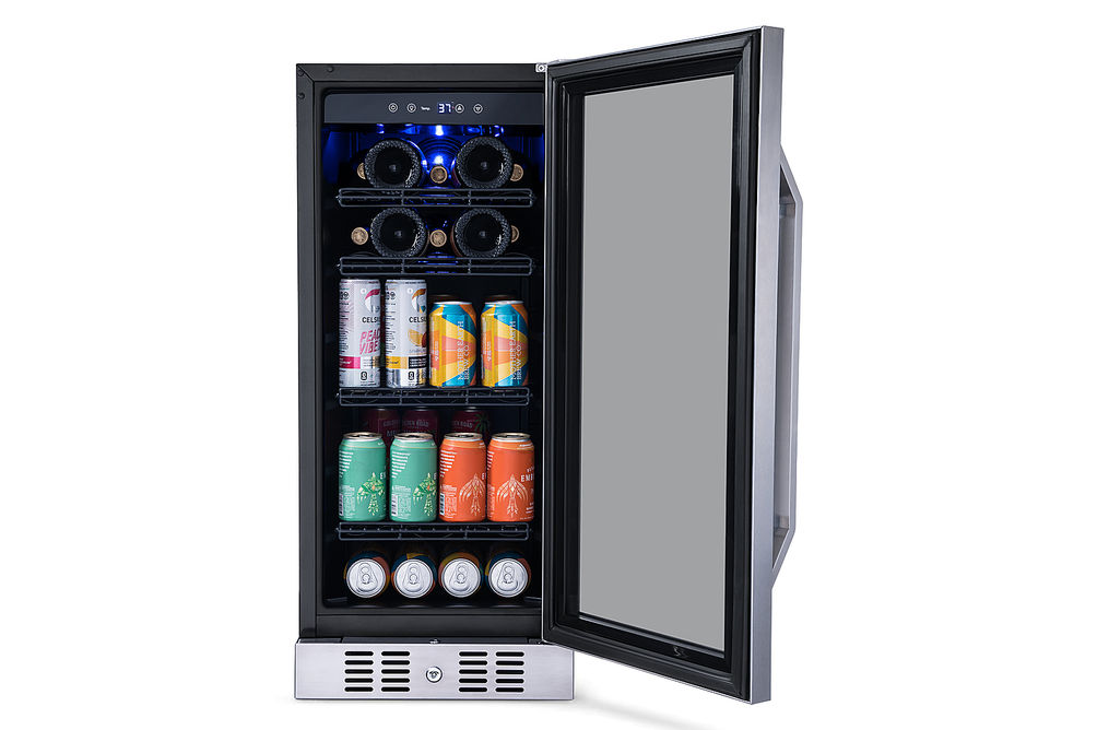 NewAir - 15 FlipShelf 33-Bottle or 80-Can Beverage Cooler with Reversible Shelves