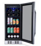 NewAir - 15 FlipShelf 33-Bottle or 80-Can Beverage Cooler with Reversible Shelves