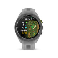 Garmin - Approach S70 GPS Smartwatch 42mm Ceramic - Black Ceramic Bezel with Powder Gray Silicone B