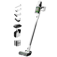 Greenworks - 24 Volt Stick Vacuum with 4ah Battery, Attachments, & Charger - White