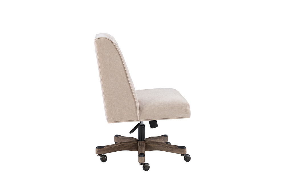 Linon Home Dcor - Donora Plush Fabric Adjustable Office Chair With Wood Base - Natural