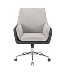 Linon Home Dcor - McGarry Faux Leather And Sherpa Fabric Swivel Office Chair - Black and Gray