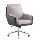 Linon Home Dcor - McGarry Faux Leather And Sherpa Fabric Swivel Office Chair - Black and Gray