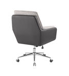 Linon Home Dcor - McGarry Faux Leather And Sherpa Fabric Swivel Office Chair - Black and Gray
