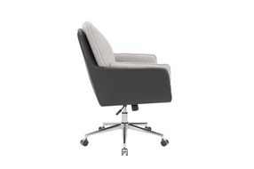 Linon Home Dcor - McGarry Faux Leather And Sherpa Fabric Swivel Office Chair - Black and Gray