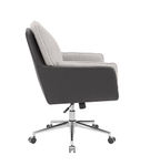 Linon Home Dcor - McGarry Faux Leather And Sherpa Fabric Swivel Office Chair - Black and Gray