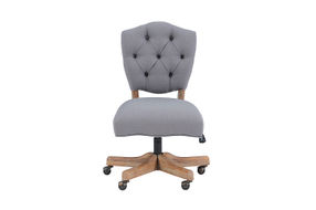 Linon Home Dcor - Kaynorth Button-Tufted French Country Office Chair - Gray