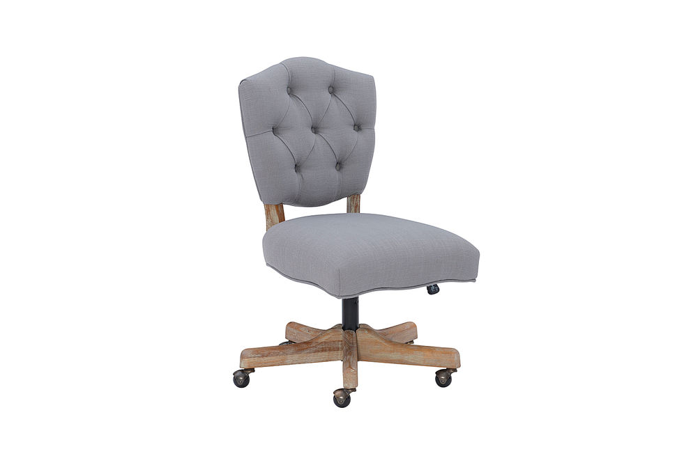 Linon Home Dcor - Kaynorth Button-Tufted French Country Office Chair - Gray