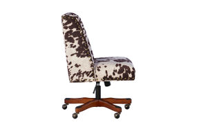 Linon Home Dcor - Donora Cow Print Microfiber Fabric Adjustable Office Chair With Wood Base - Brow