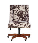 Linon Home Dcor - Donora Cow Print Microfiber Fabric Adjustable Office Chair With Wood Base - Brow