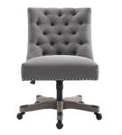 Linon Home Dcor - Ellas Plush Button-Tufted Office Chair With LiveSmart Performance Fabric - Slate