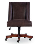 Linon Home Dcor - Donora Faux Leather Adjustable Office Chair With Wood Base - Brown