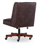 Linon Home Dcor - Donora Faux Leather Adjustable Office Chair With Wood Base - Brown