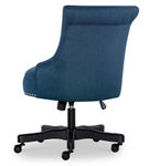 Linon Home Dcor - Scotmar Plush Button-Tufted Adjustable Office Chair With Wood Base - Azure Blue
