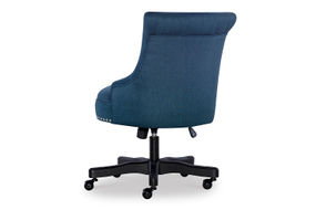 Linon Home Dcor - Scotmar Plush Button-Tufted Adjustable Office Chair With Wood Base - Azure Blue