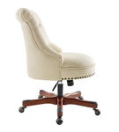 Linon Home Dcor - Scotmar Plush Button-Tufted Adjustable Office Chair With Wood Base - Beige