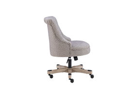 Linon Home Dcor - Scotmar Plush Button-Tufted Adjustable Office Chair With Wood Base - Light Gray