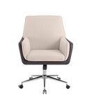 Linon Home Dcor - McGarry Faux Leather And Sherpa Fabric Swivel Office Chair - Natural and Brown