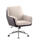 Linon Home Dcor - McGarry Faux Leather And Sherpa Fabric Swivel Office Chair - Natural and Brown