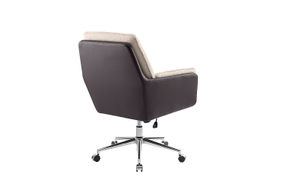 Linon Home Dcor - McGarry Faux Leather And Sherpa Fabric Swivel Office Chair - Natural and Brown