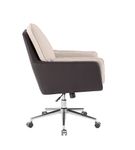 Linon Home Dcor - McGarry Faux Leather And Sherpa Fabric Swivel Office Chair - Natural and Brown