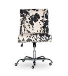 Linon Home Dcor - Donora Microfiber Fabric Adjustable Office Chair With Chrome Base - Black and Wh