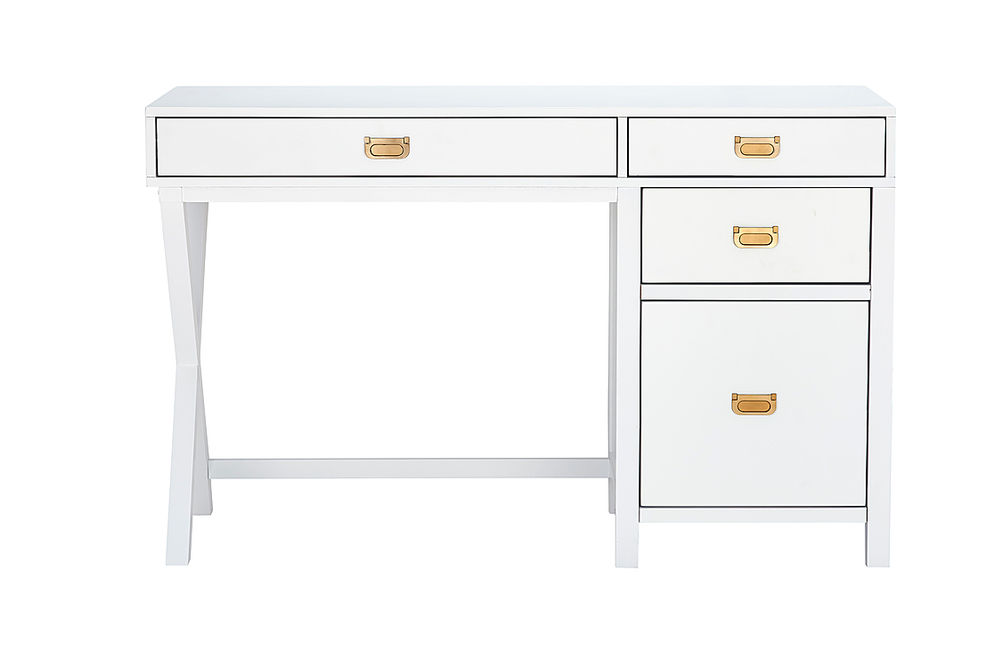 Linon Home Dcor - Penrose Four-Drawer Side Storage Desk - White