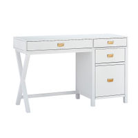 Linon Home Dcor - Penrose Four-Drawer Side Storage Desk - White