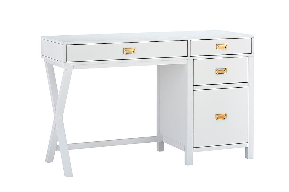 Linon Home Dcor - Penrose Four-Drawer Side Storage Desk - White