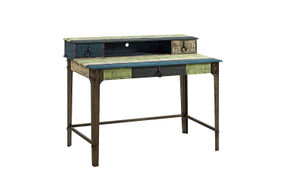 Linon Home Dcor - Calson Three-Drawer Weathered Industrial-Style Desk - Multicolor Stripes