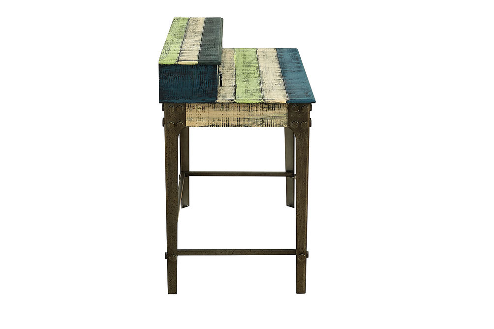 Linon Home Dcor - Calson Three-Drawer Weathered Industrial-Style Desk - Multicolor Stripes