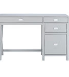 Linon Home Dcor - Penrose Four-Drawer Side Storage Desk - Gray Paint / Silver Hardware