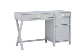 Linon Home Dcor - Penrose Four-Drawer Side Storage Desk - Gray Paint / Silver Hardware