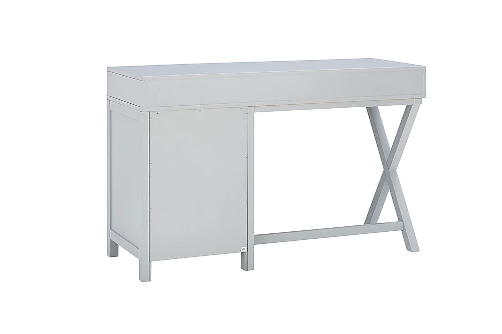 Linon Home Dcor - Penrose Four-Drawer Side Storage Desk - Gray Paint / Silver Hardware