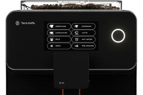 Terra Kaffe - Super Automatic Programmable Espresso Machine with 9 Bars of Pressure, Milk Frother,