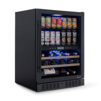 NewAir - 24" 24 Bottle & 100 Can Wine and Bever Refrigerator with Splitshelf Adjustable Racks