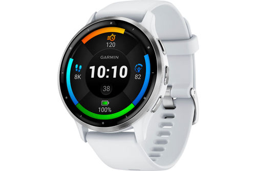 Garmin - Venu 3 GPS Smartwatch 45 mm Fiber-reinforced polymer - Stainless Steel and Whitestone