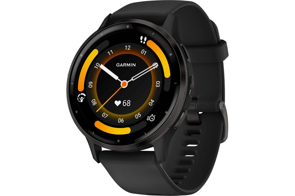 Garmin - Venu 3 GPS Smartwatch 45 mm Fiber-reinforced polymer - Stainless Steel and Black