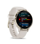 Garmin - Venu 3S GPS Smartwatch 41 mm Fiber-reinforced polymer - Stainless Steel and Ivory