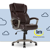 Serta - Garret Bonded Leather Executive Office Chair with Premium Cushioning - Brown