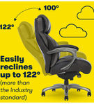 Serta - Big & Tall with Smart Layers Technology and AIR Lumbar Bonded Leather Executive Chair - Bla